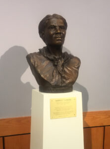 Photo of the Tubman Bronze at the Holy Child School.