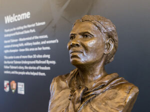 Pic of Tubman Bronze in lobby.