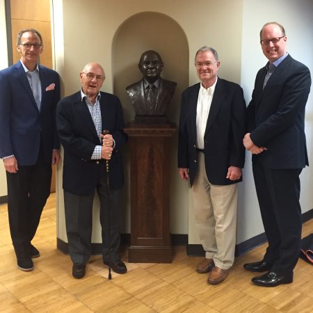 Bust of Lowell E. Baier unveiling at Indiana University Law School, Bloomington IN.