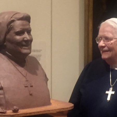 Bust of Sister Mary Berchmans unveiling at Berchmans Hall, Georgetown Visitation High School, Washington DC.