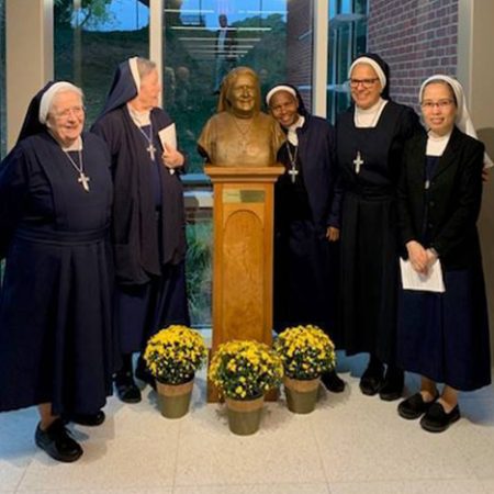 Bust of Sister Mary Berchmans unveiling at Berchmans Hall, Georgetown Visitation High School, Washington DC.