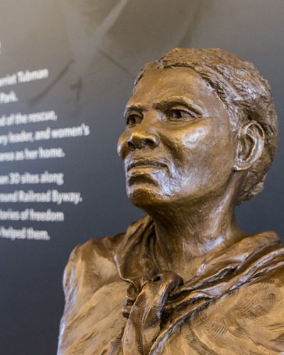 Pic of Tubman Bronze in lobby.